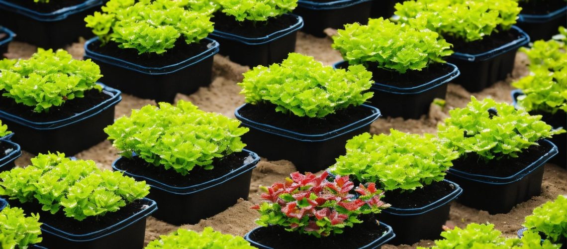 agriculture nursery with small plants for sale